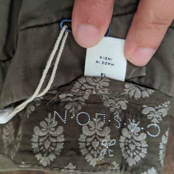 Caslon Nordstrom Olive Green Chino Ankle Pants - Picture 8 of 8